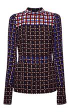 Marni Windowpane Print Long Sleeve Blouse