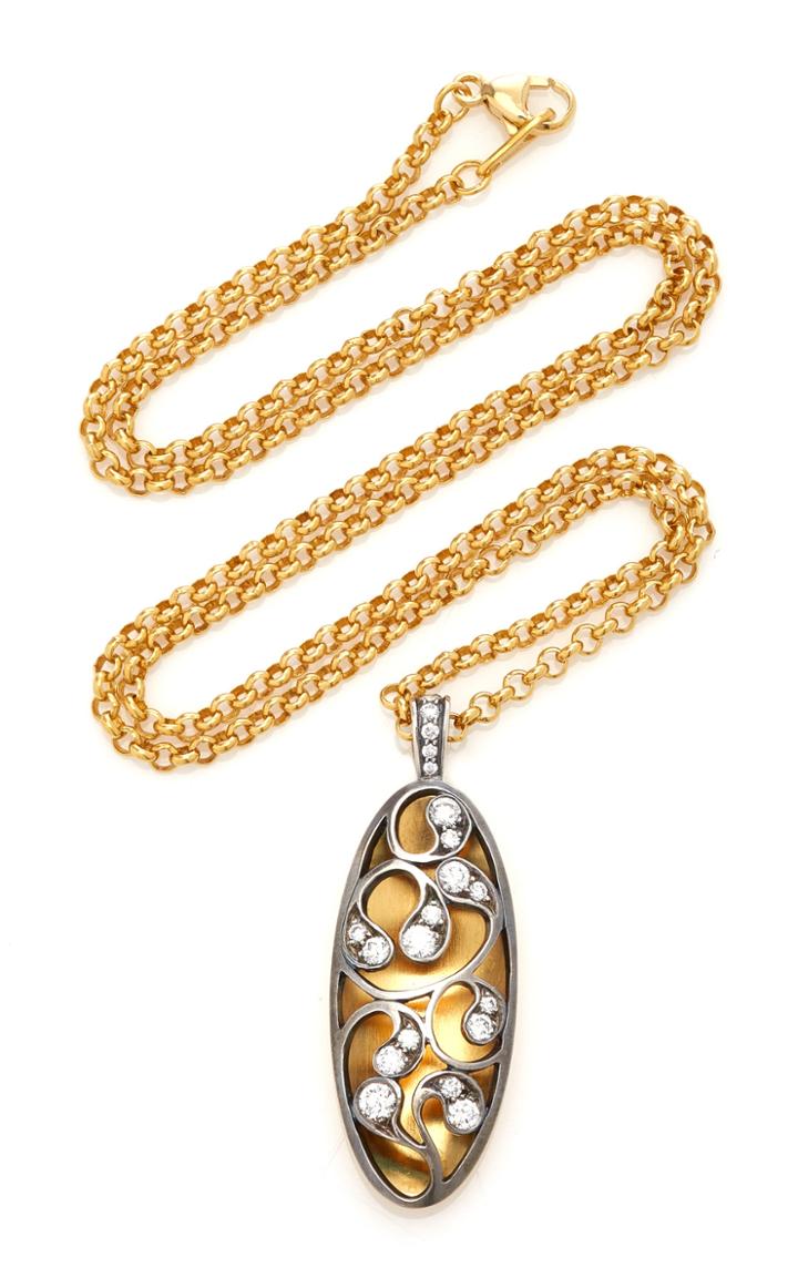 Moda Operandi Mcteigue & Mcclelland Pierced Flora Noir Diamond Pendant