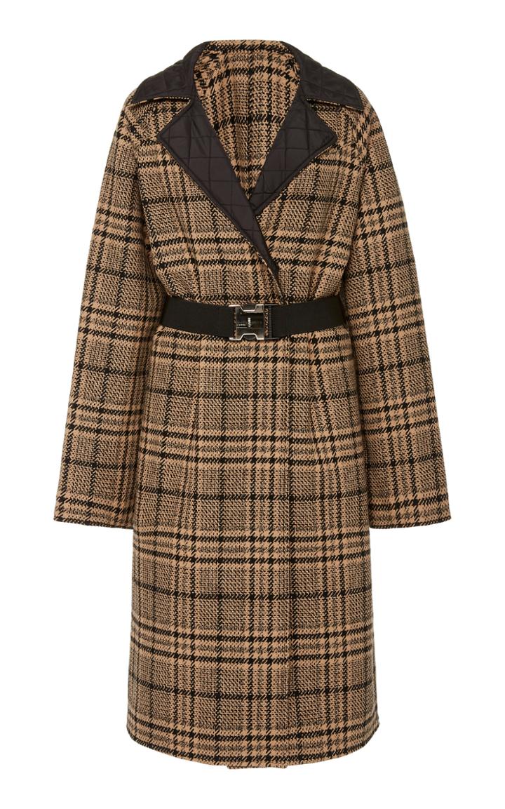 Ganni Reversible Belted Wool-blend Coat