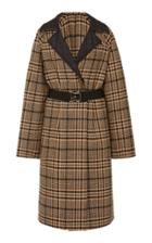 Ganni Reversible Belted Wool-blend Coat
