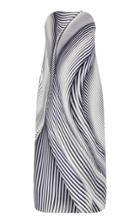 Salvatore Ferragamo Striped Silk Midi Dress