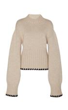 Khaite Colette Braid-trimmed Cashmere Turtleneck Sweater