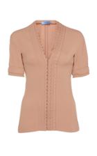 Mugler Short-sleeve Stretch Crepe Top