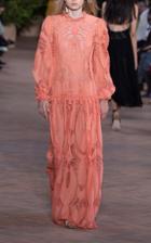 Moda Operandi Alberta Ferretti Lace-trimmed Cotton Gown