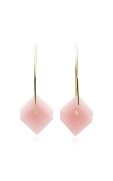 Yael Sonia Deco Reversible Quartz, Diamond 18k Yellow Gold Earrings
