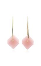 Yael Sonia Deco Reversible Quartz, Diamond 18k Yellow Gold Earrings