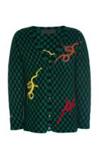 The Elder Statesman Snakes & Ladders Big Checks Cardigan