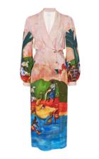 Stella Jean V-neck Scenic Midi Dress