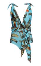 Patbo Tropical Print Plunge One Piece