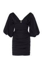 Moda Operandi Alexandre Vauthier Puffed Sleeve Silk-blend Mini Dress Size: 34