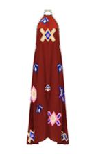 Mochi Lila Embroidered Halter Neck Dress