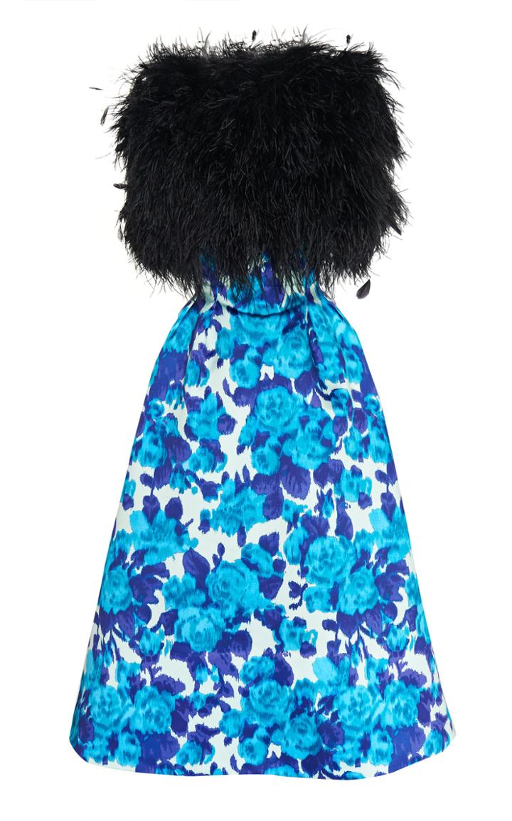 Richard Quinn Moire Feather Gown