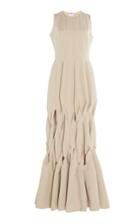 Maison Rabih Kayrouz Faille Pleated Maxi Dress