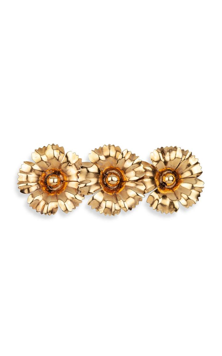Jennifer Behr Danner Floral Brass Barrette