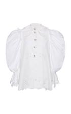Dolce & Gabbana Eyelet Linen-blend Blouse