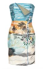 Etro Printed Strapless Silk Mini Dress