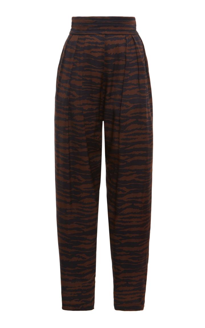 Moda Operandi Attico High Waisted Tailored Printed Trousers