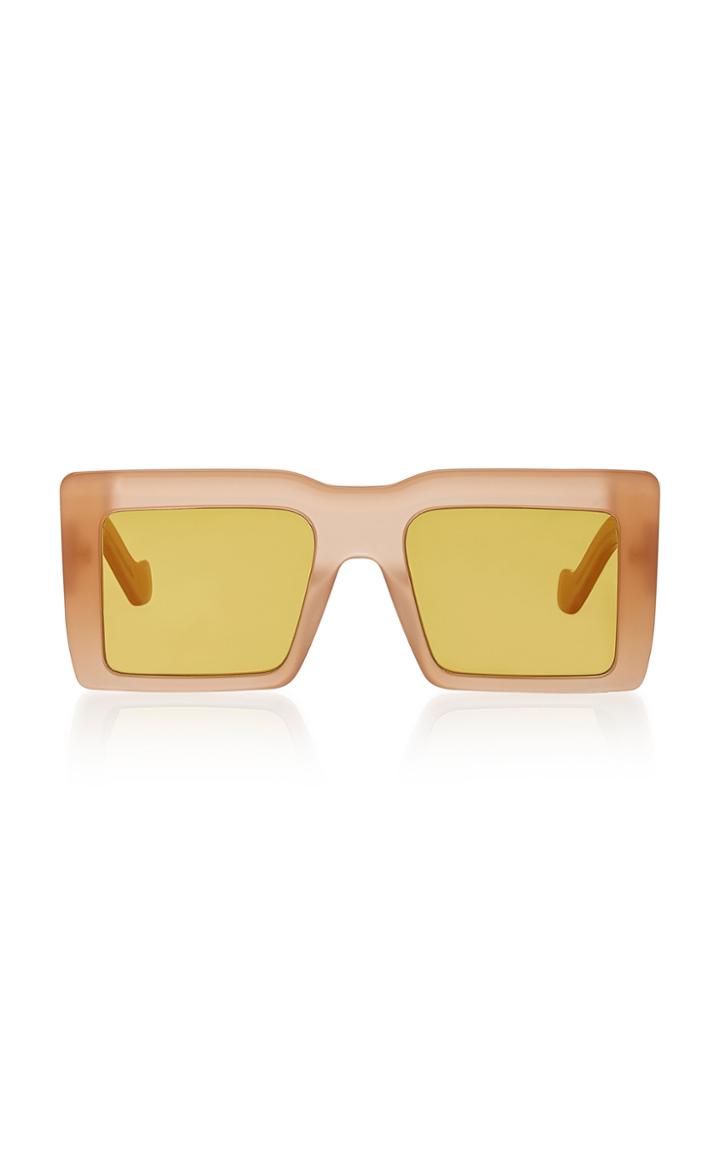 Loewe Aviator-style Black Leather Sunglasses