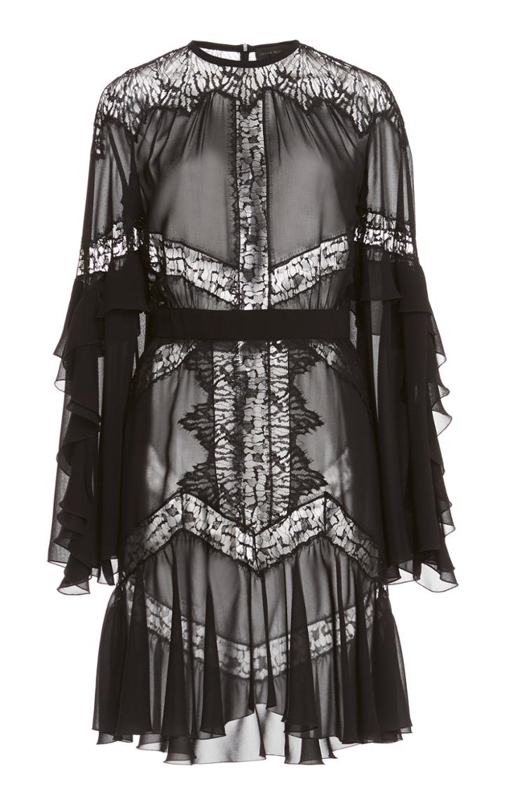 Moda Operandi Zuhair Murad Lace-detailed Crepe Mini Dress