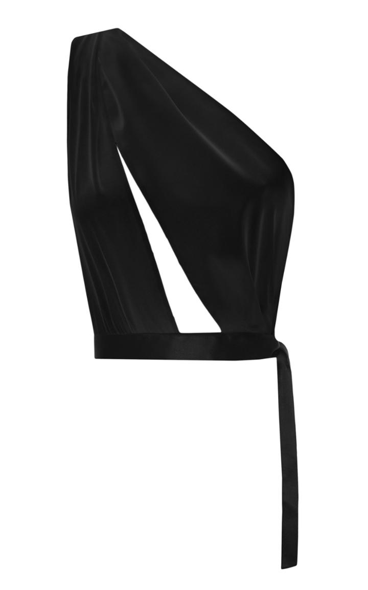 Moda Operandi Matriel Slashed Asymmetric Silk-satin Top