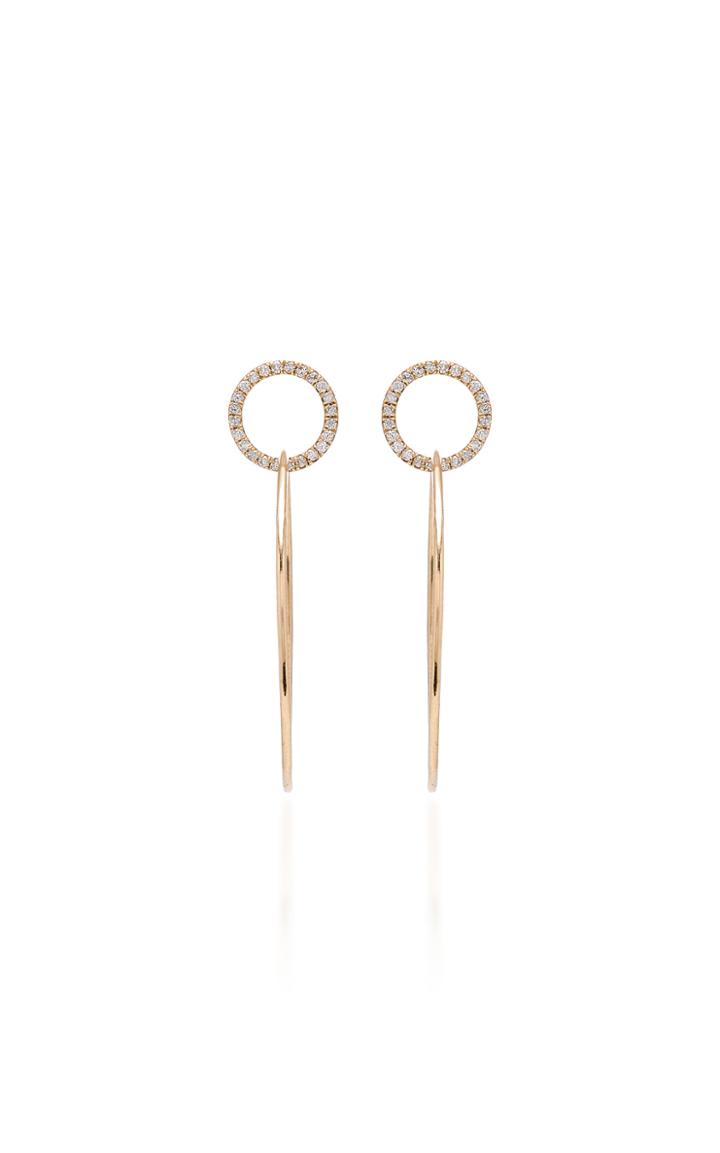 Sophie Ratner 14k Gold Pav-diamond Hoop Earrings