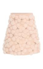 Lela Rose Fur Embroidered A-line Skirt