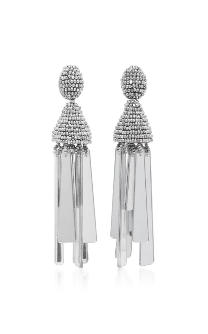 Oscar De La Renta Beaded Clip Earrings