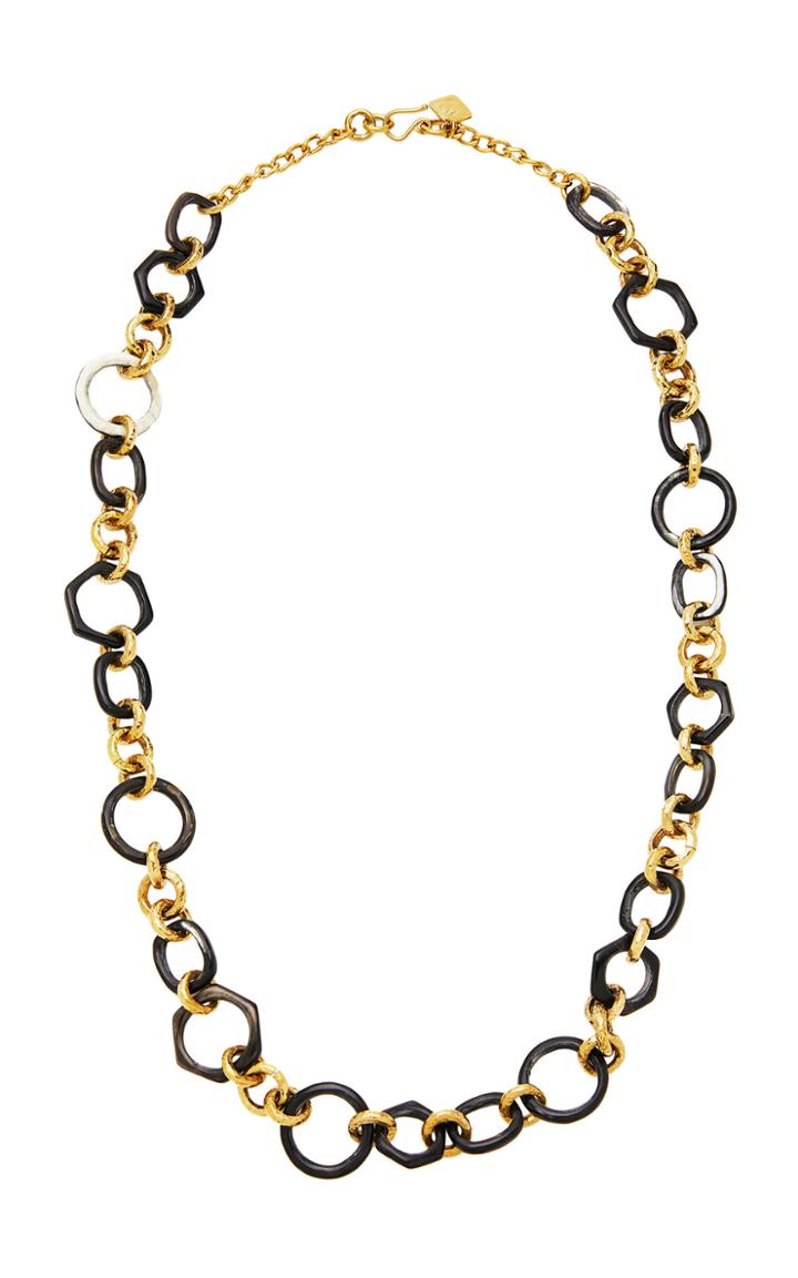 Ashley Pittman Shauri Horn And Bronze Chain Necklace