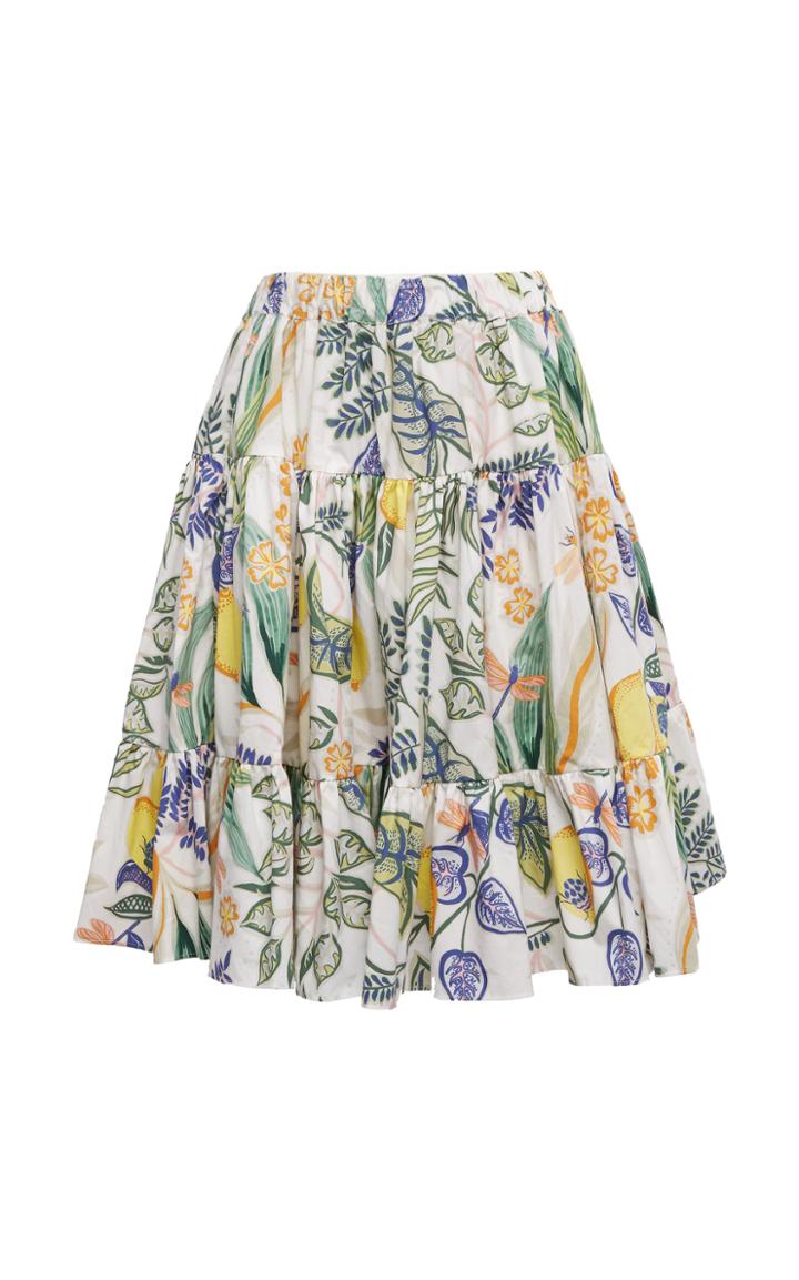 La Doublej Love Printed Cotton Skirt