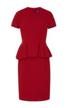 Paule Ka Peplum Crepe Dress