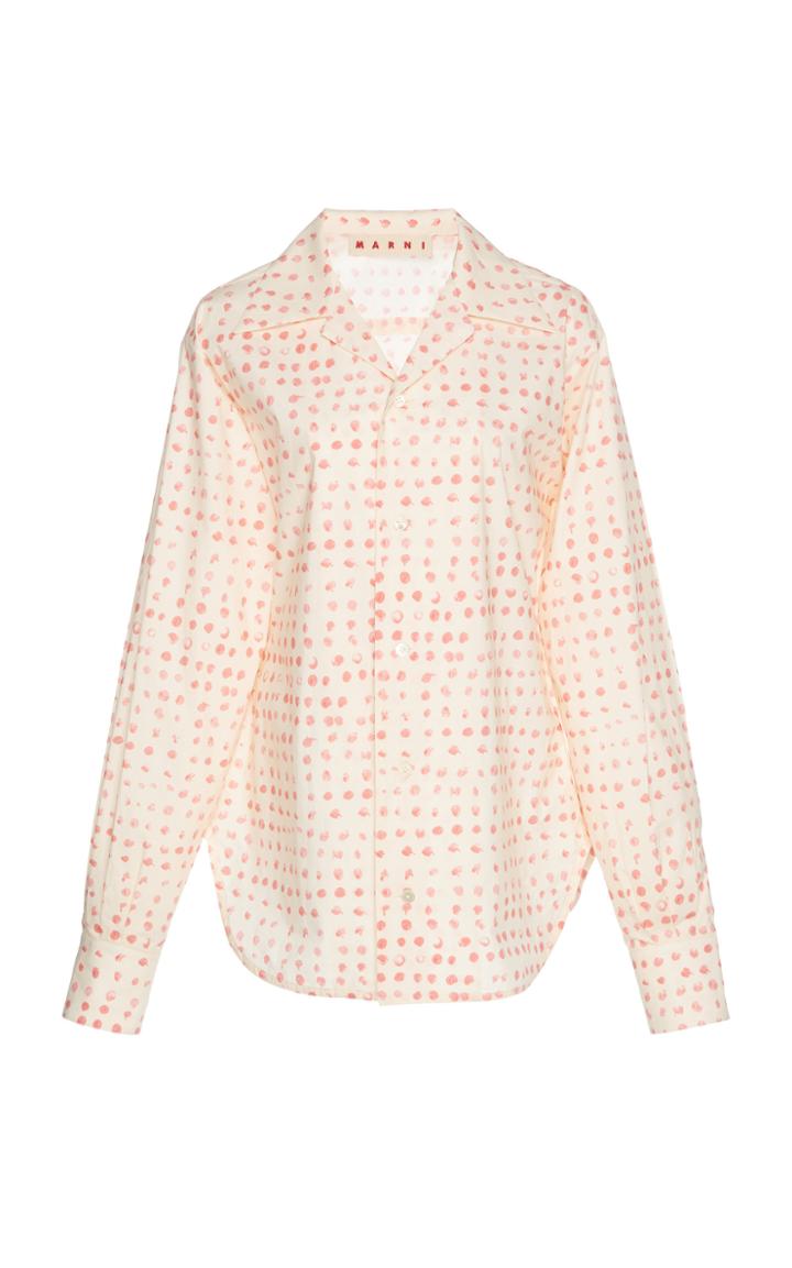 Marni Printed Poplin Long-sleeve Top