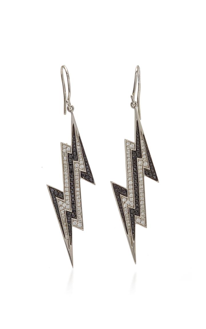 Lynn Ban Jewelry Pave Lightning Bolt Earrings