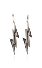 Lynn Ban Jewelry Pave Lightning Bolt Earrings