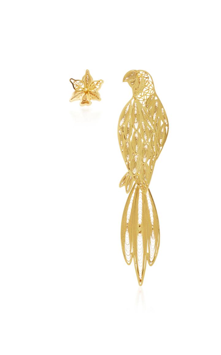 Mallarino Pepa Talking Parrots Large Single Earring And Stud