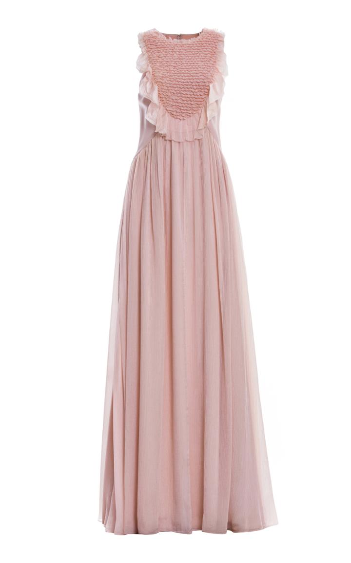 Genny Ruffled Bodice Sleeveless Gown