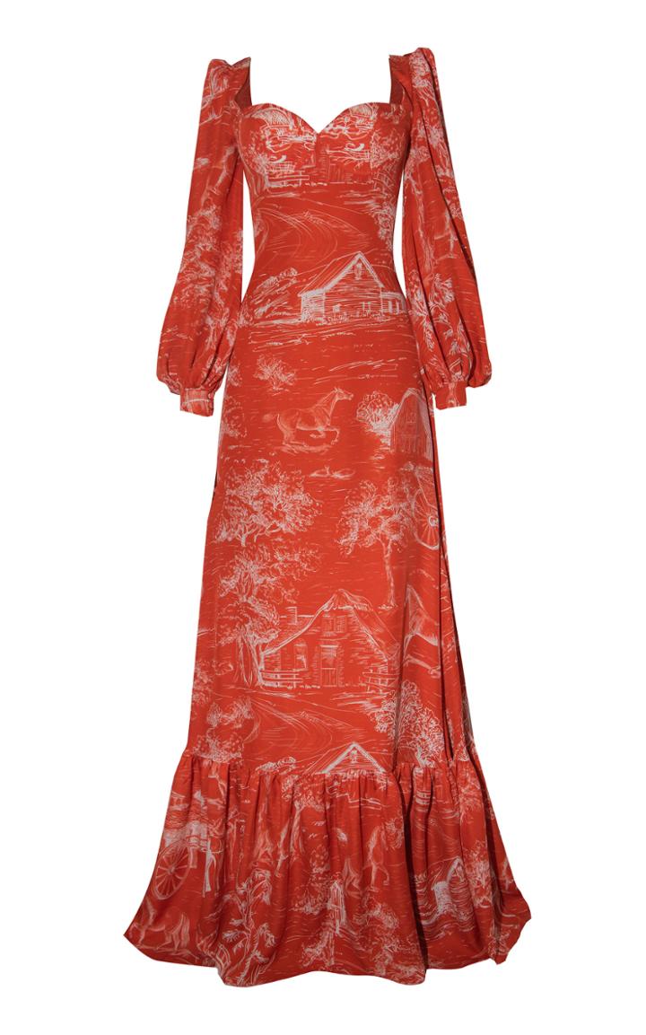 Moda Operandi Andres Otalora Equus Printed Silk Maxi Dress