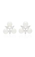 Fallon Faux Pearl Crystal And Silver-plated Earrings