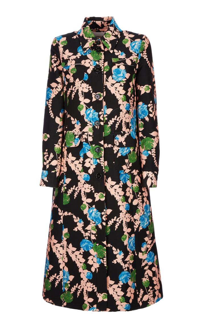 Moda Operandi La Doublej City Printed Wool-blend Coat