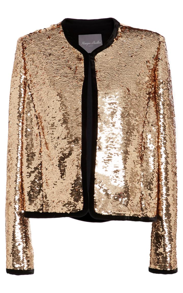 Monique Lhuillier Sequin Cropped Jacket