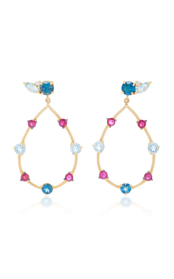 Carolina Neves 18k Gold Multi-stone Earrings