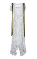 Loveshackfancy Queenie Tie-detailed Floral-print Silk Dress Size: 0