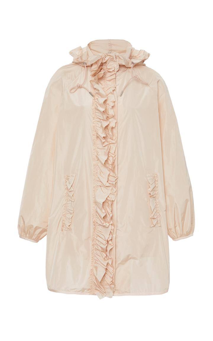 Moncler Genius + Simone Rocha Geranium Ruffled Shell Hooded Coat