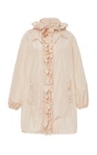 Moncler Genius + Simone Rocha Geranium Ruffled Shell Hooded Coat