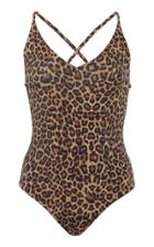 Anemone Plunging Leopard One Piece Swimsuit