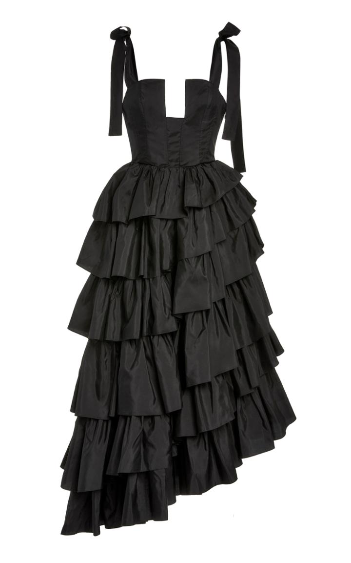 Moda Operandi Ulla Johnson Valentina Tiered Ruffle Satin Gown