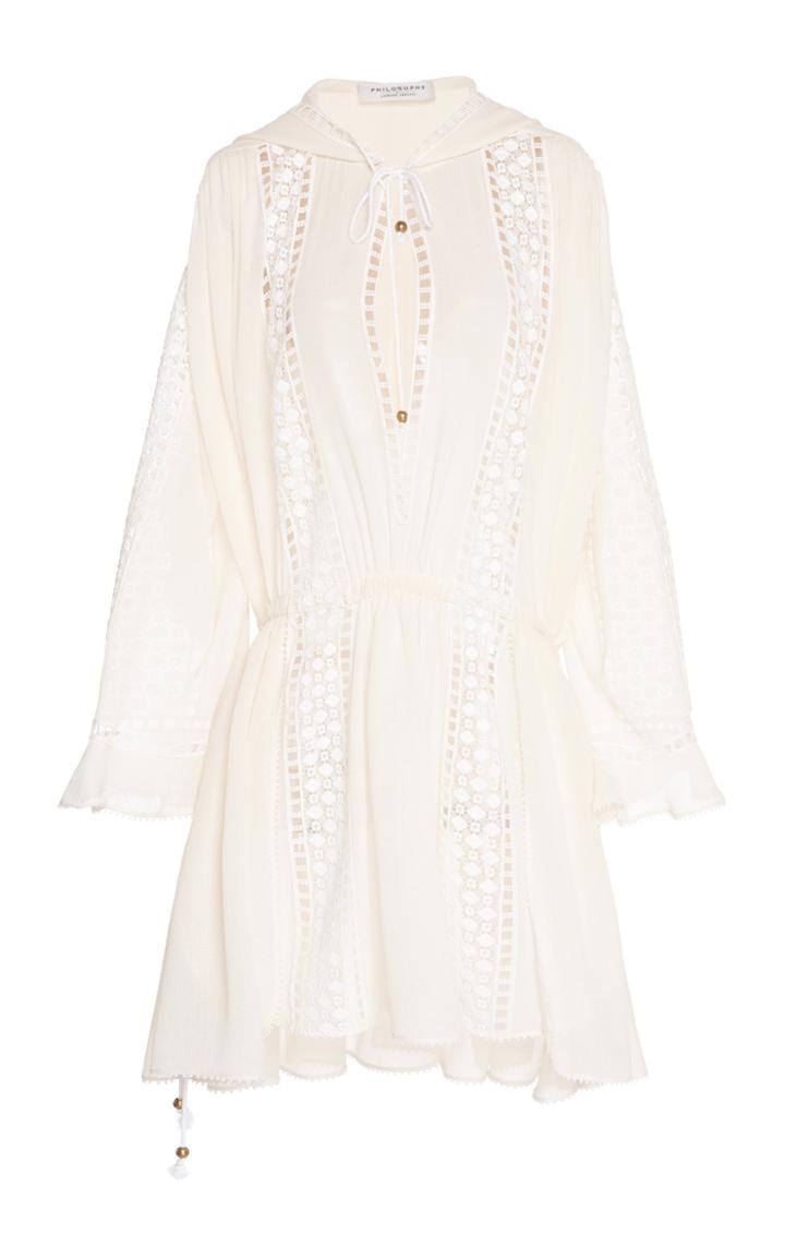 Philosophy Di Lorenzo Serafini Hooded Voile Tunic Dress