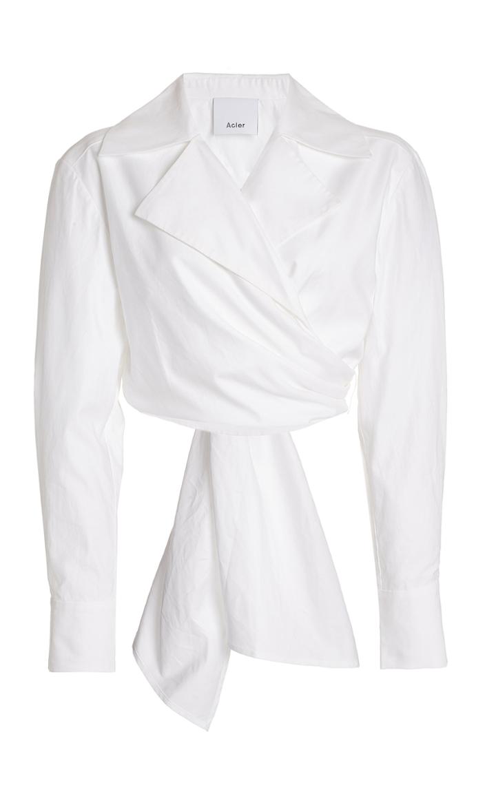 Moda Operandi Acler Sherwood Cotton-poplin Tie-front Cropped Shirt