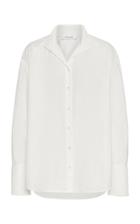 Frame Easy Pleated Button-down Cotton Shirt Size: M