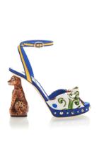Dolce & Gabbana Printed Crepe Sandals With Sculpted Heel
