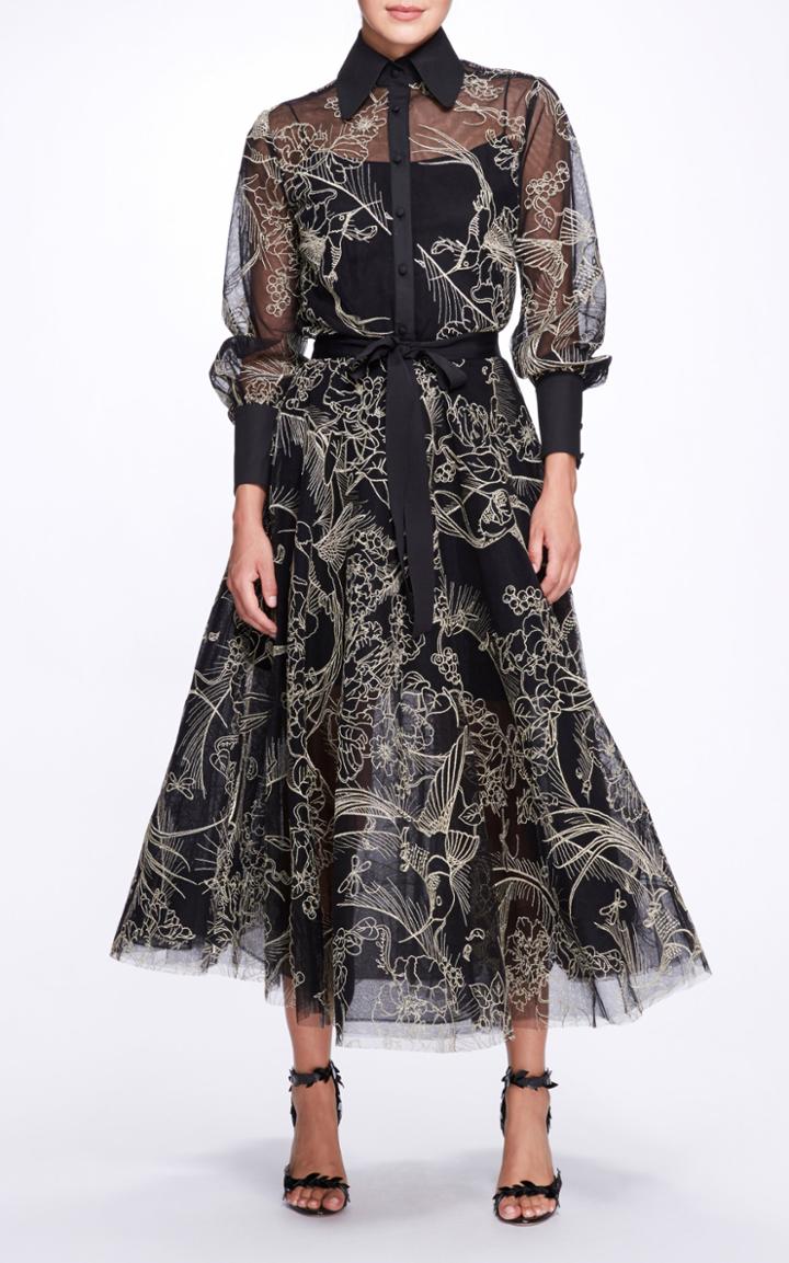 Moda Operandi Marchesa Embroidered Organza Top